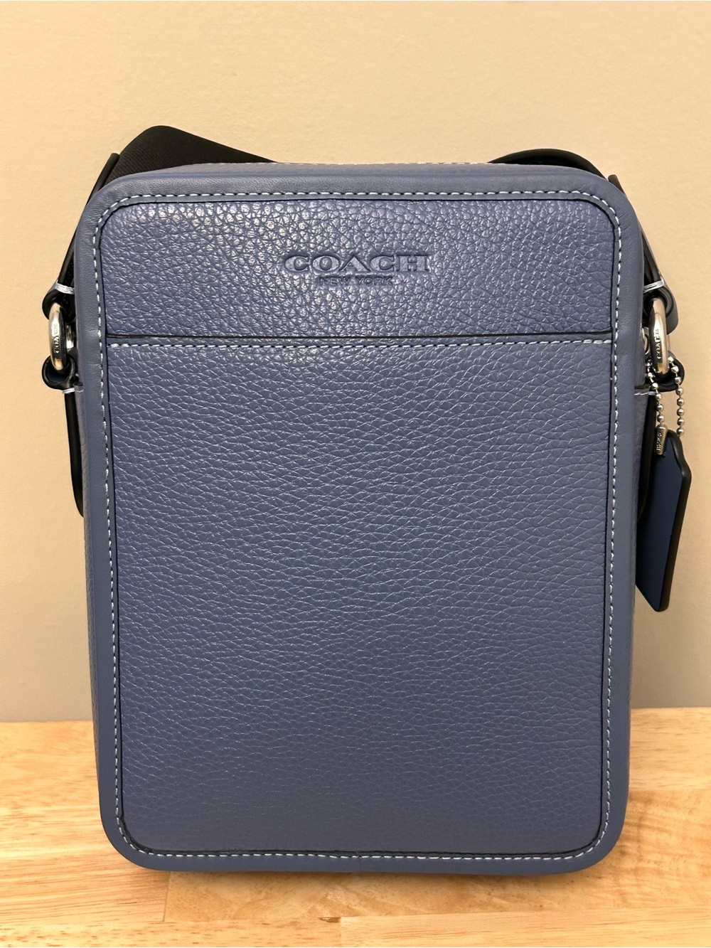 Coach Sullivan Pebbled Leather Crossbody Bag in Light Denim Blue